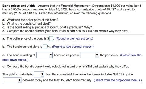 chegg what are premium discount and par bonds
